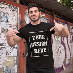 Customize Your Own T-shirt With Your Image, Logo,Photo 100% Cotton large size Tees Short Sleeve T Shirts Oversized Clothing