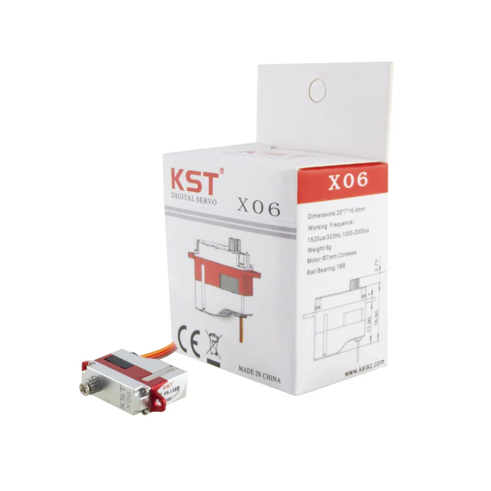 Kst X06 V6.0 Hv 1.8kgf. Cm 0.07sec Metalen Versnelling Micro Digitale Servo Voor Rc Zweefvliegtuigen