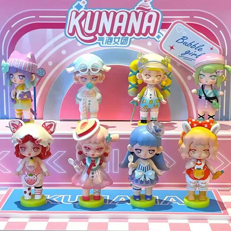 Original KUNANA Blind Box Toys Mystery Box Lovely Bubble Girls Series KUNANA Action Figure Doll Toy For Girls