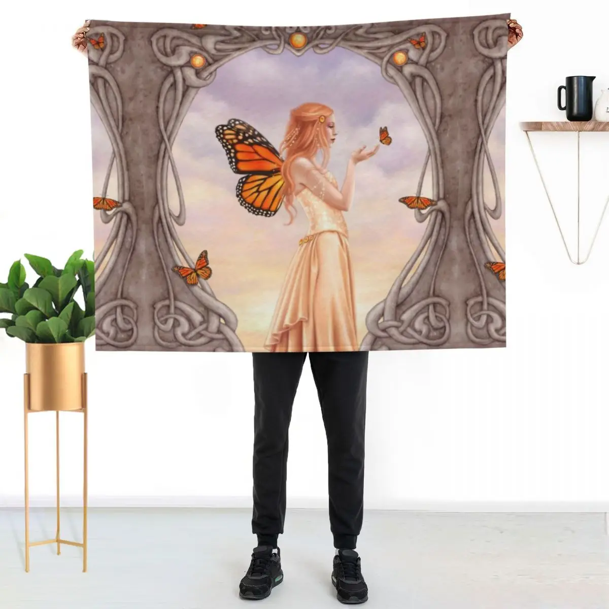 

Citrine Birthstone Fairy Throw Blanket Lightweight Warm Blanket for Indoor Outdoor Use