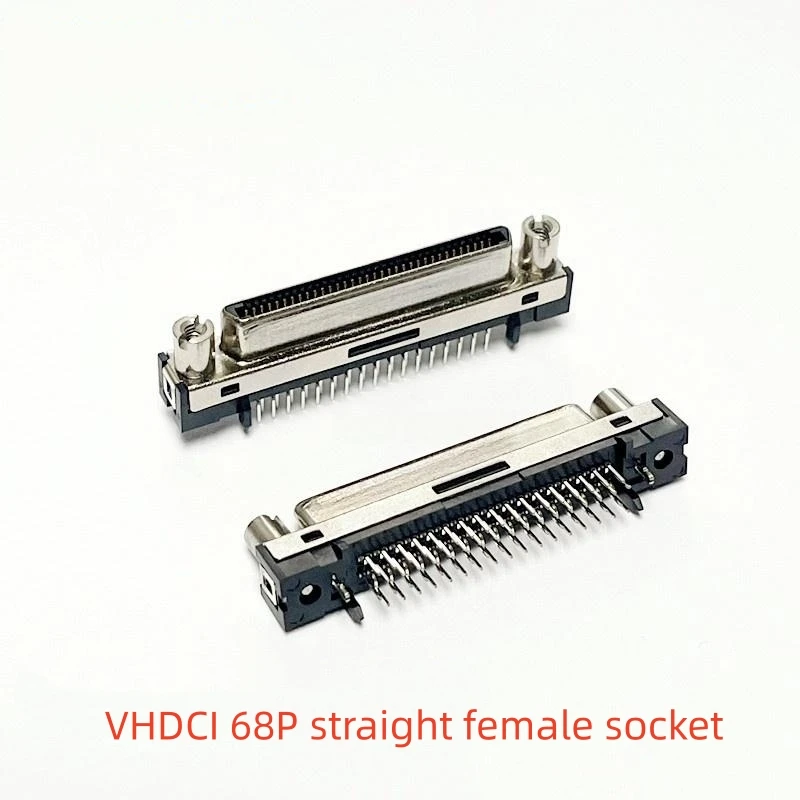 1PCS SCSI Connector VHDCI68 VHDCI 68P Straight Female Connector SCSI-68Pin Socket Mini Straight Plug With Screws