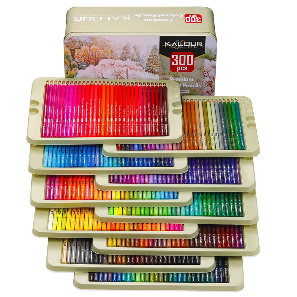 300-Color HB Oil-based Colored Pencils, Art Painting Round Rod Pencil Set, Colored Lead Set.