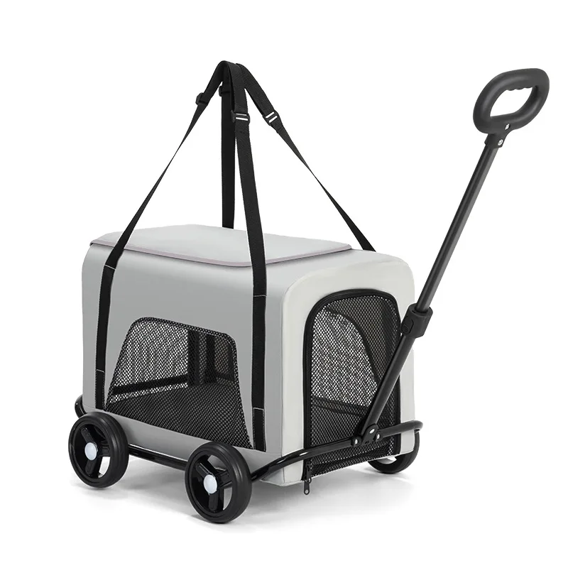 

Pet Trolleys For Travelling 4 Wheels Dog Stroller Travel Cat Cart Carrier Pet Stroller