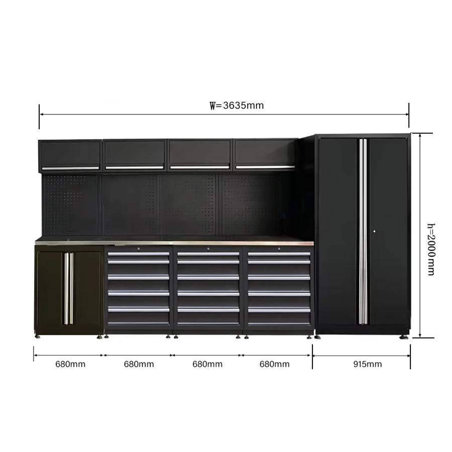Customizable Modular Heavy-Duty Steel Garage Workstation Workshop Tool Cabinet Storage Workbench Cabinet With Oem Support