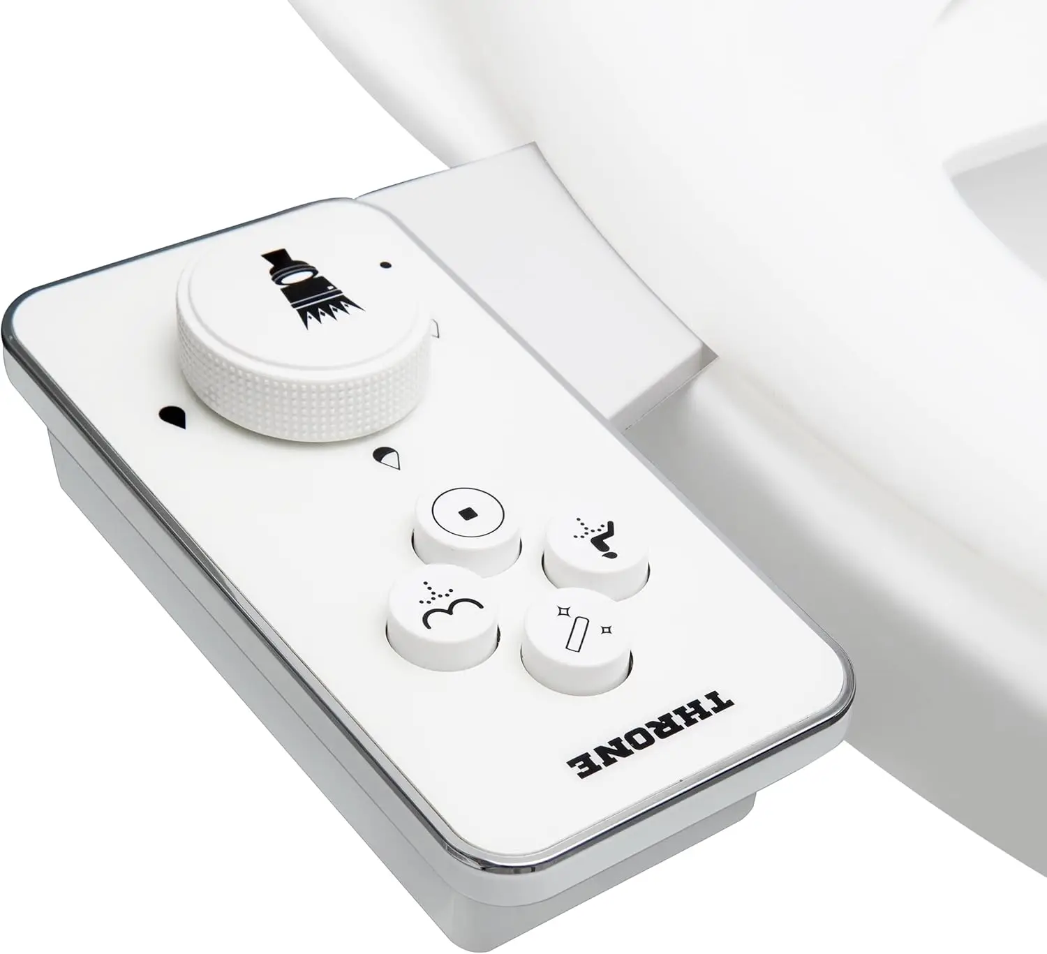 

Non-Electric Bidet Toilet Attachment with Dual Nozzle for Front and Rear Wash, Easy Installation in White