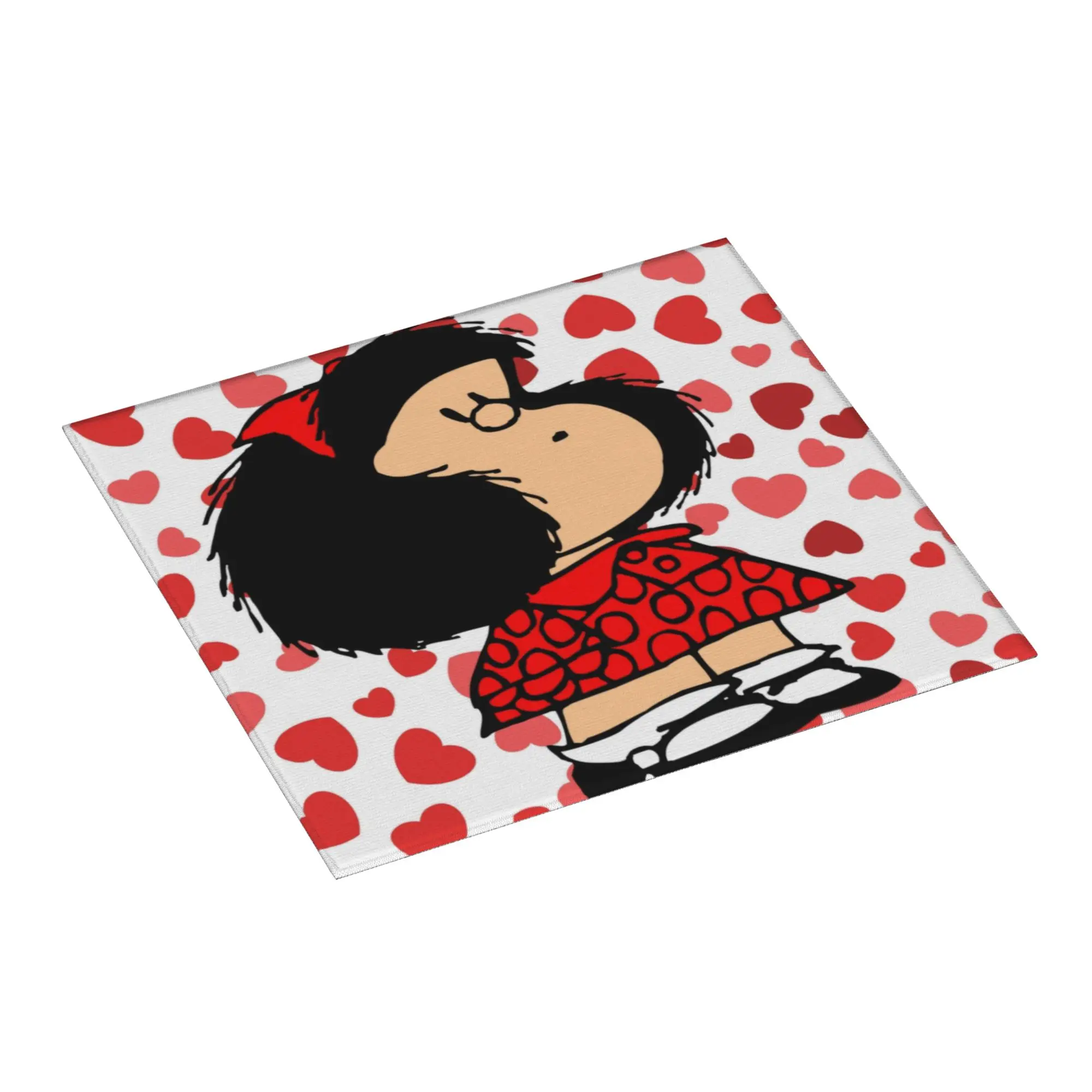 Mafalda Power with a Surprised Face Non‑Slip Absorbent Barware Tableware Oil Proof Reusable Quino Kawaii Cartoon Mat For Kitchen