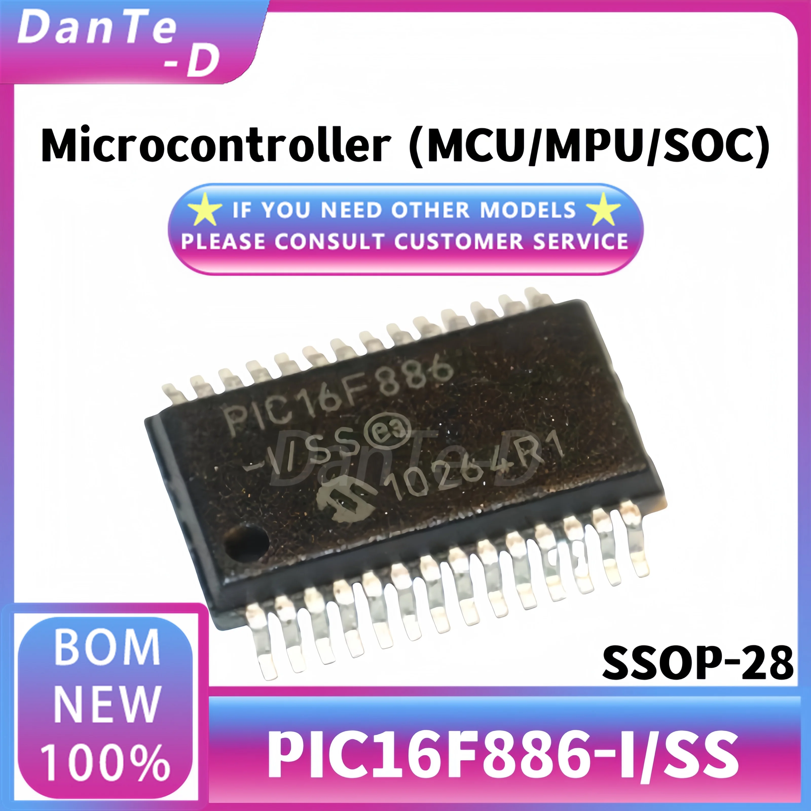 PIC16F886-I/SS SSOP-28ไมโครคอนโทรลเลอร์8บิตไมโครคอนโทรลเลอร์ MCU ชิปเดียว IC ของแท้ดั้งเดิม