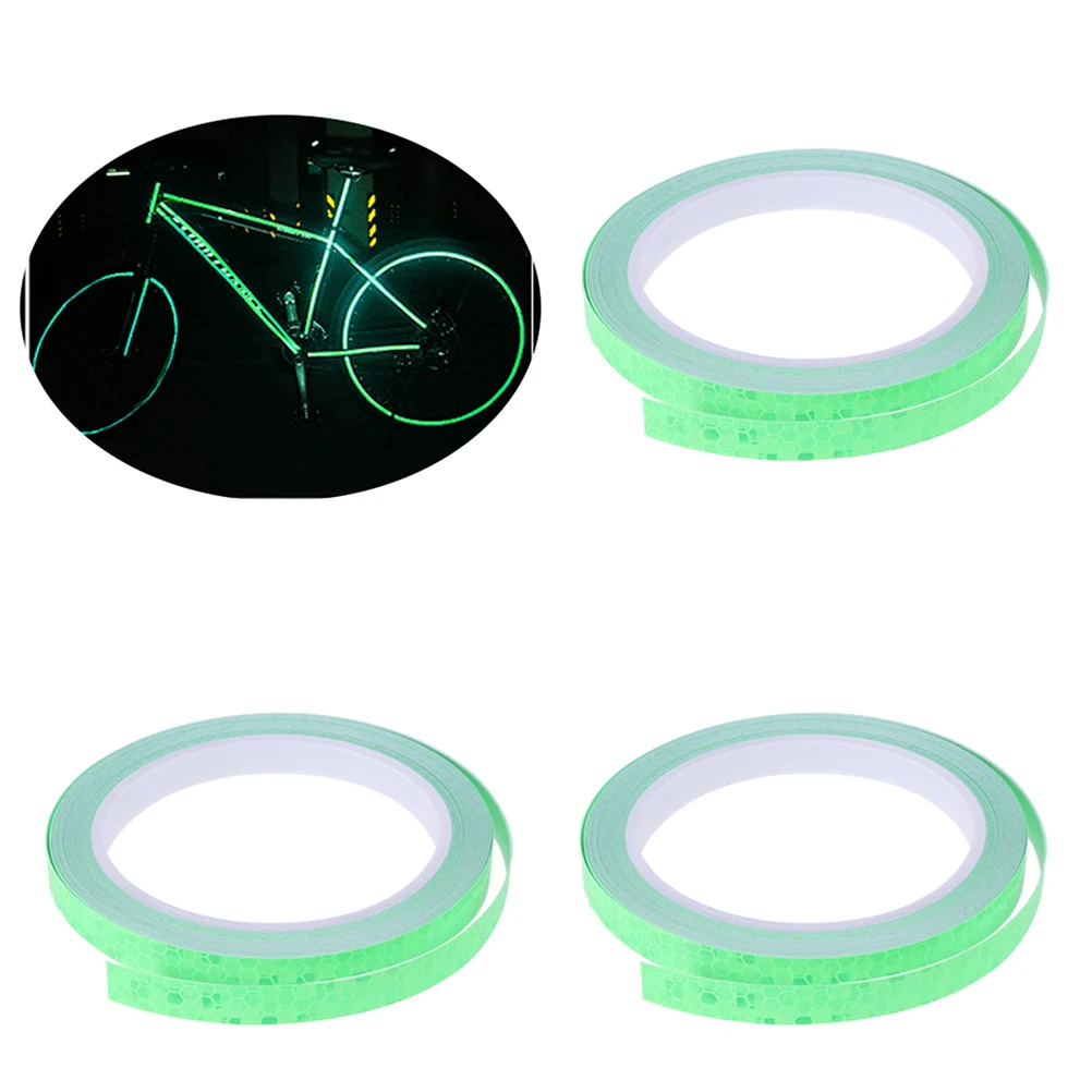 

5pcs Bike Reflective Stickers Luminous Warning Tape for Wheels Rims Night Safety Glow in Dark Reflective Material Fluorescent