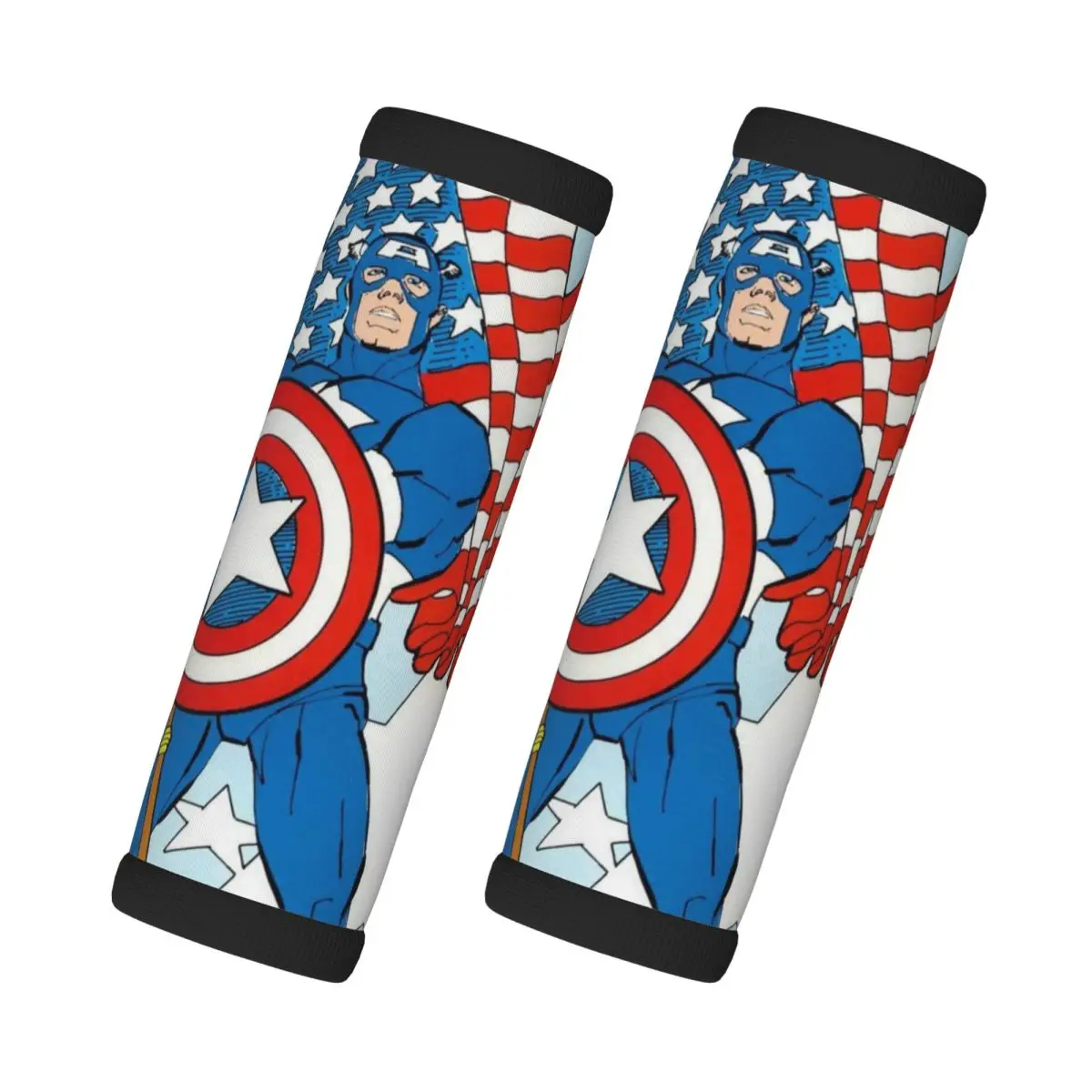 

Custom Superhero Captain America 2 Pcs Luggage Handle Wrap Grip Handle Cover Comfortable Neoprene Suitcase Identifier Travel