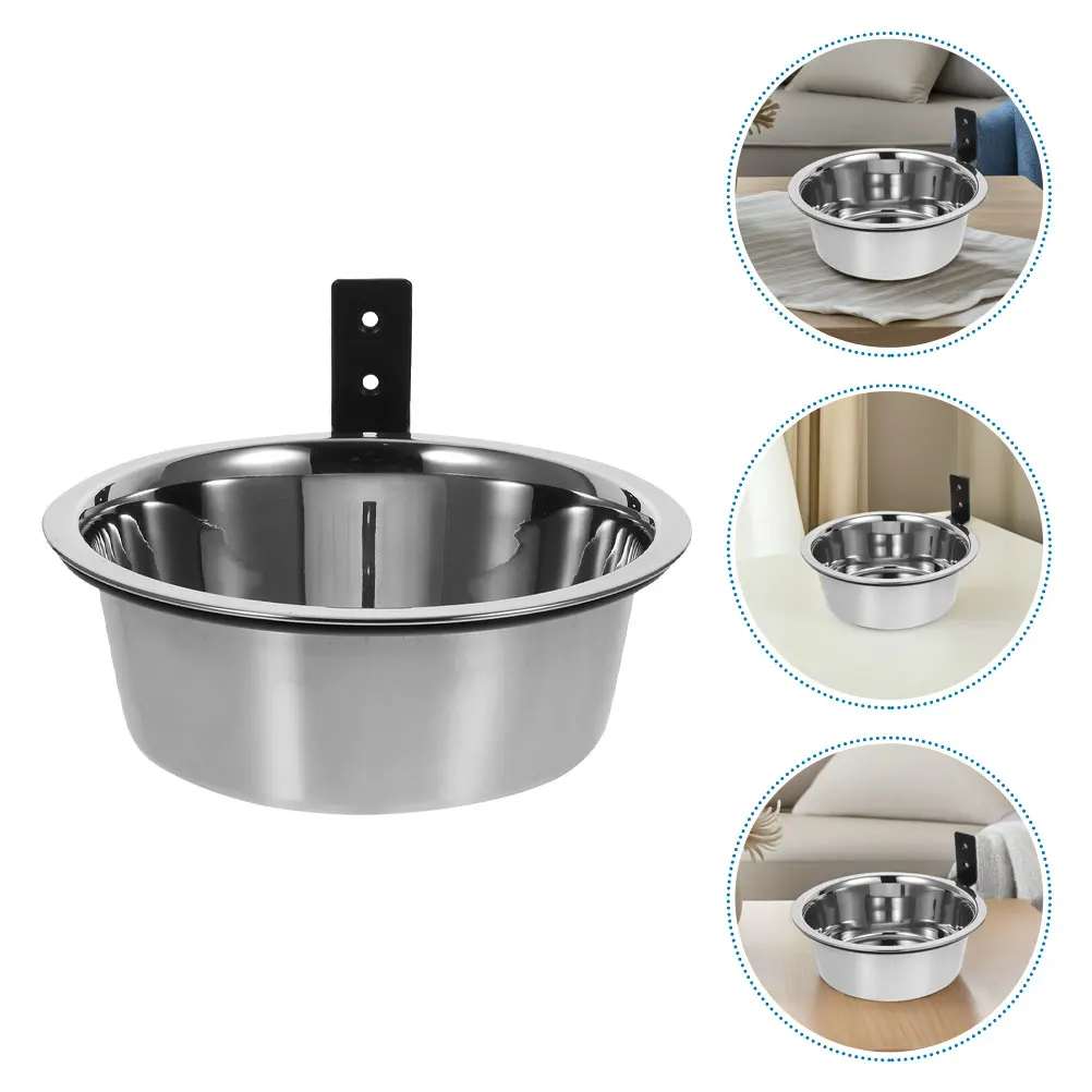 

Wall Mounted Dog Bowl 2 Sets Elevated Pet Bowls Food Cake Durable Stainless Steel Large Dog Food Holder Pet Feeding Supplies