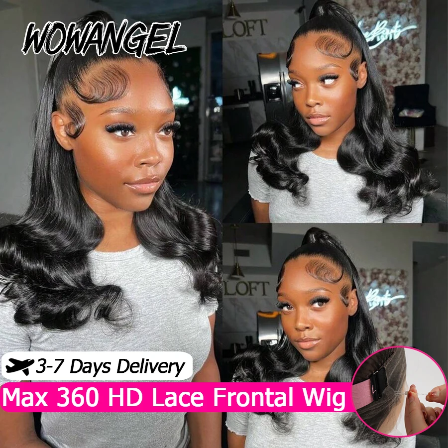 Body Wave 360 HD Lace Front Wigs Invisi Strap 360 Full Lace Glueless Wigs Human Hair Invisible Drawstring Frontal Wig For Women