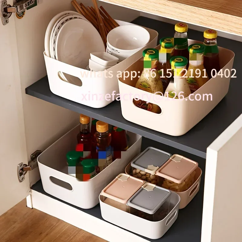 Customizable 5/10Pcs Kitchen tabletop miscellaneous snacks storage seasoning storage basket Desktop Cosmetic Plastic Sundrie