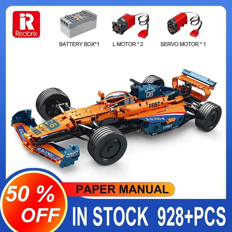 Reobrix 11006 F1 Racing Car Scale 1:8 Model Set 928PCS  Building Blocks Bricks Educational Puzzle Toy Birthday Gifts