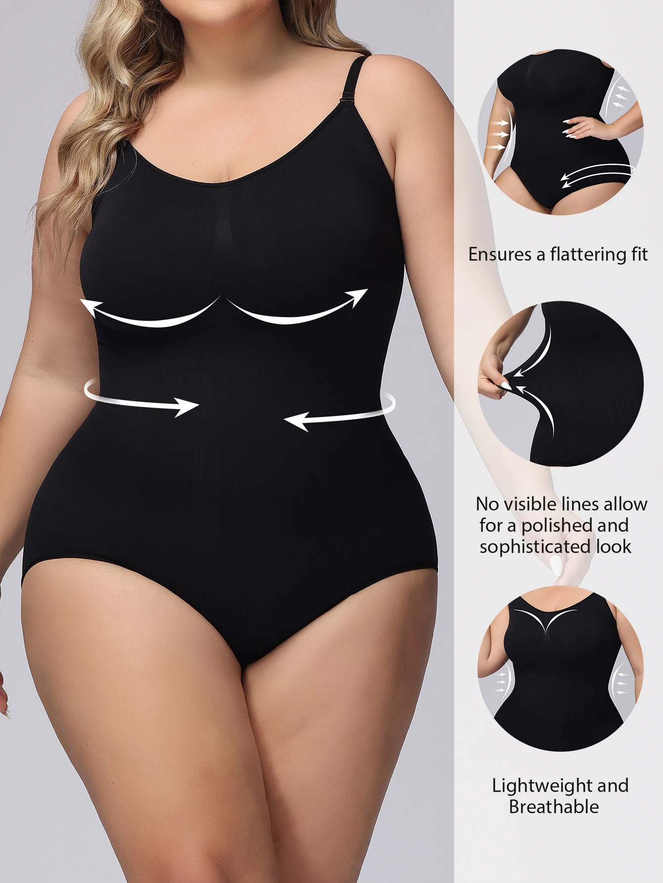 Women\'s seamless plus-size underwear hip lift, belly tuck, waist strap sexy one-piece shapewear