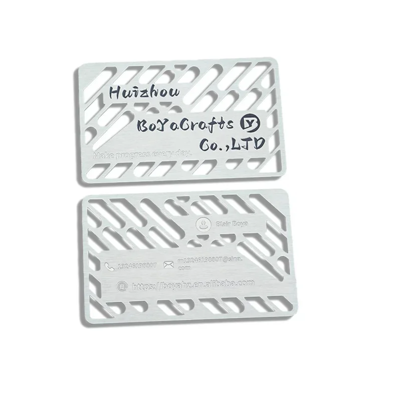 

Stainless Steel Custom Metal Business Cards Mirror Gold Silver Plated Metallic Membership Card Luxury for Laser Engraving