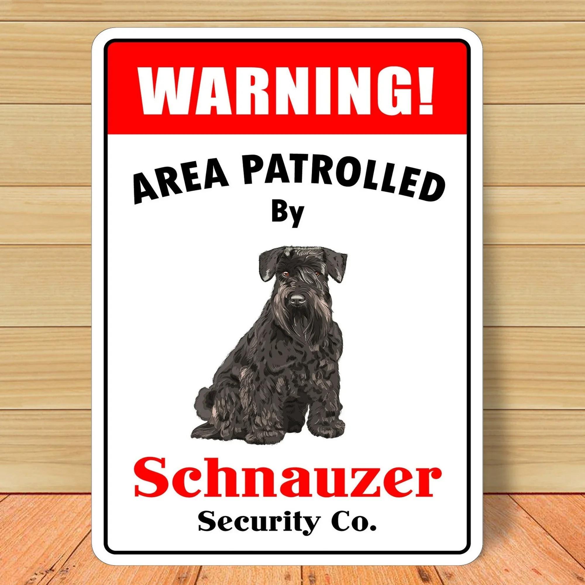 Warning Area Patrolled By Schnauzer Vintage Novelty Funny Tin Sign  Bar Pub Home Metal Poster Wal