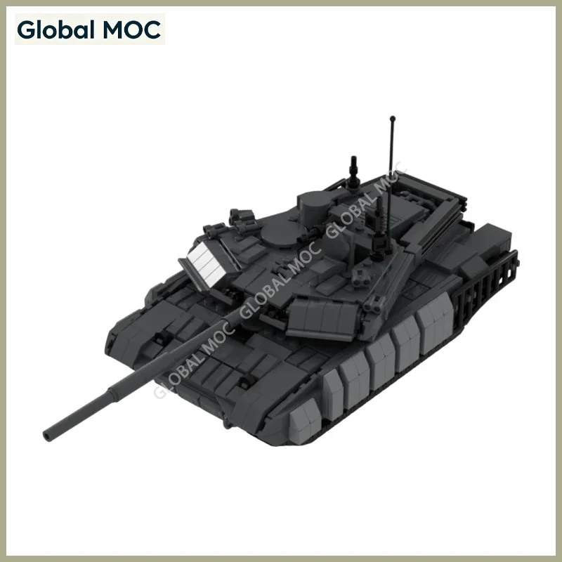 Modern Military Vehicle Building Blocks Independent Design Post-Soviet Heavy Tank Model, Simulated Armored DIY Assembly Brick