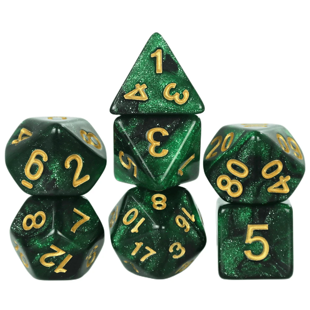 Dnd dadu polihedral 7 buah/Set untuk permainan DnD papan meja rol bermain Game bertema galaksi Set dadu