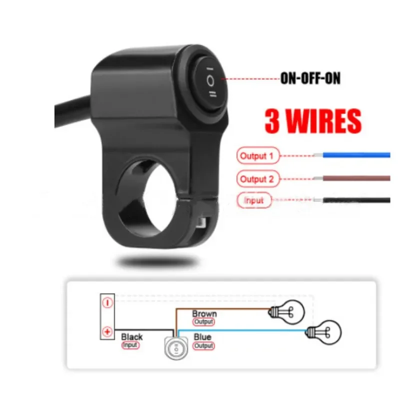 7/8 ''مقاوم للماء سبائك الألومنيوم دراجة نارية المقود تشغيل/إيقاف التبديل للمصباح الأمامي الضباب الأضواء العالمي ATV سكوتر الملحقات #5