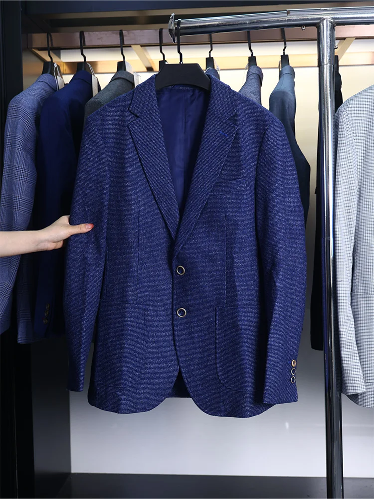 

Slim Fit Youth Men's Spring Autumn Casual Single-breasted Suit Jaet Versatile Classic Long Sve Color Faionable