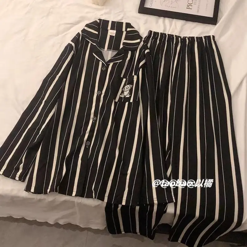 Conjunto de pijama xadrez de mangas compridas masculino e feminino, cardigã na moda de casais, simples, primavera e outono, novo