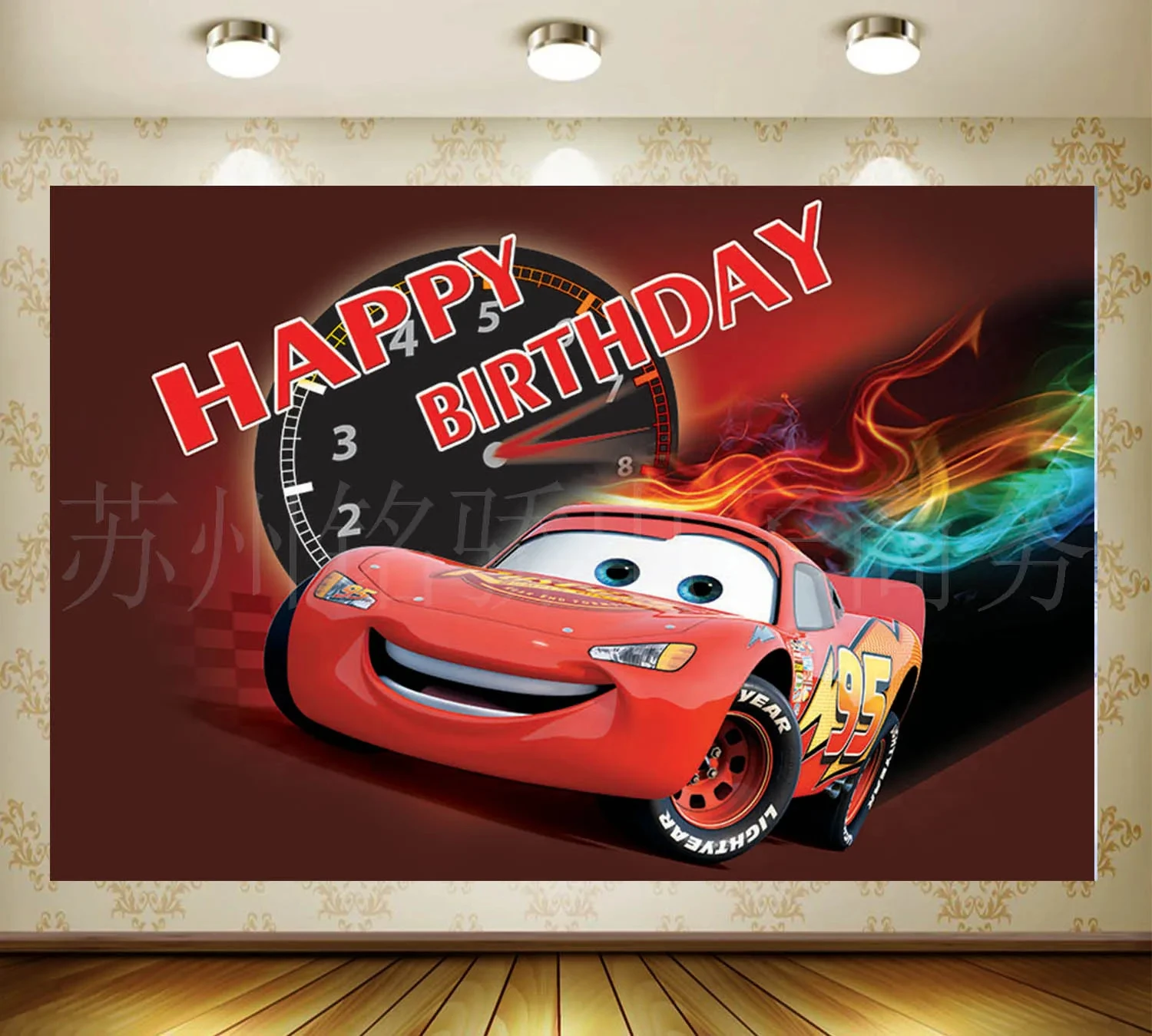 Disney Cars Movie Car Theme Background Photo Studio Children Baby Shower Happy Birthday Party Photography Background Wall