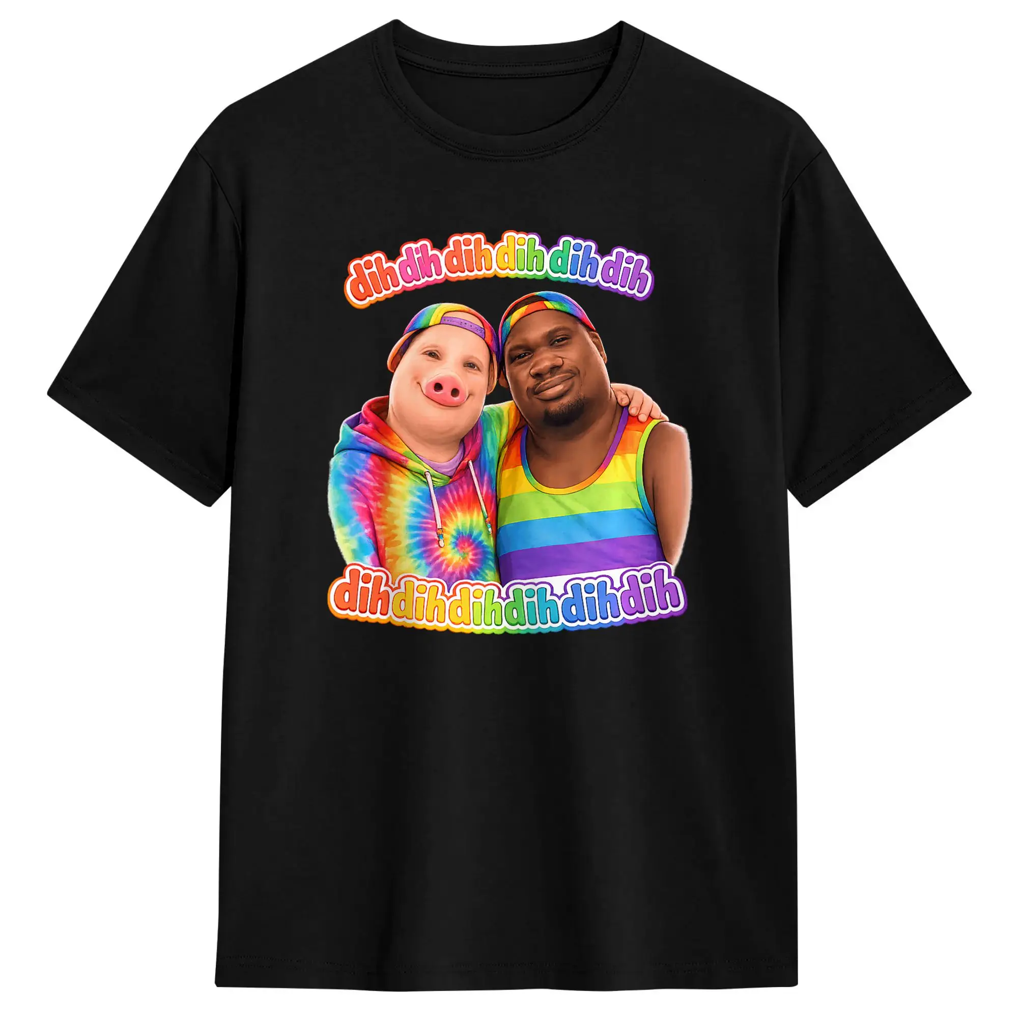 John Pork Dequavious Pork Dih Gay Pride Month Brainrot Meme Pure Cotton T-Shirt For Men's Summer Awesome T-Shirts Harajuku Tees