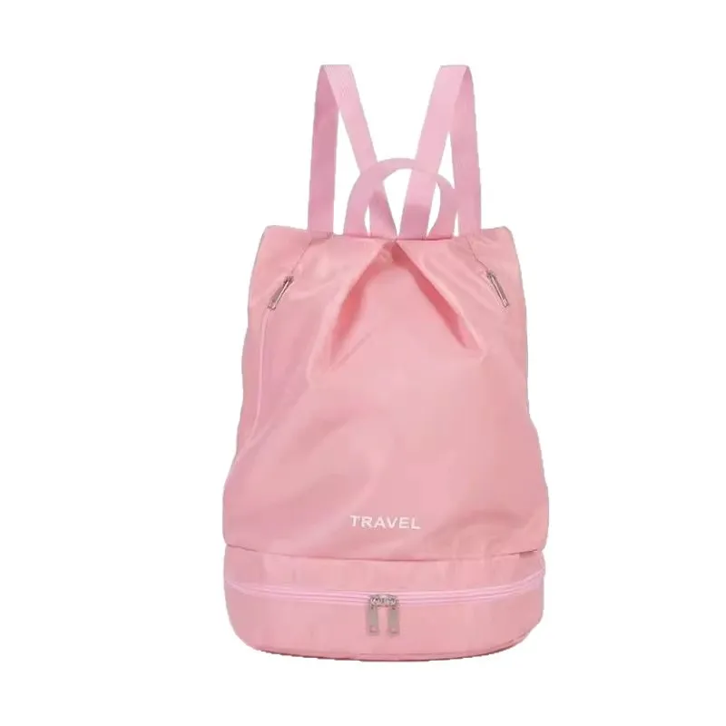 حقيبة ظهر للياقة البدنية لكل من الرجال والنساء، حقيبة تخزين رياضية منفصلة جافة ورطبة ذات سعة كبيرة للسباحة والشاطئ #5