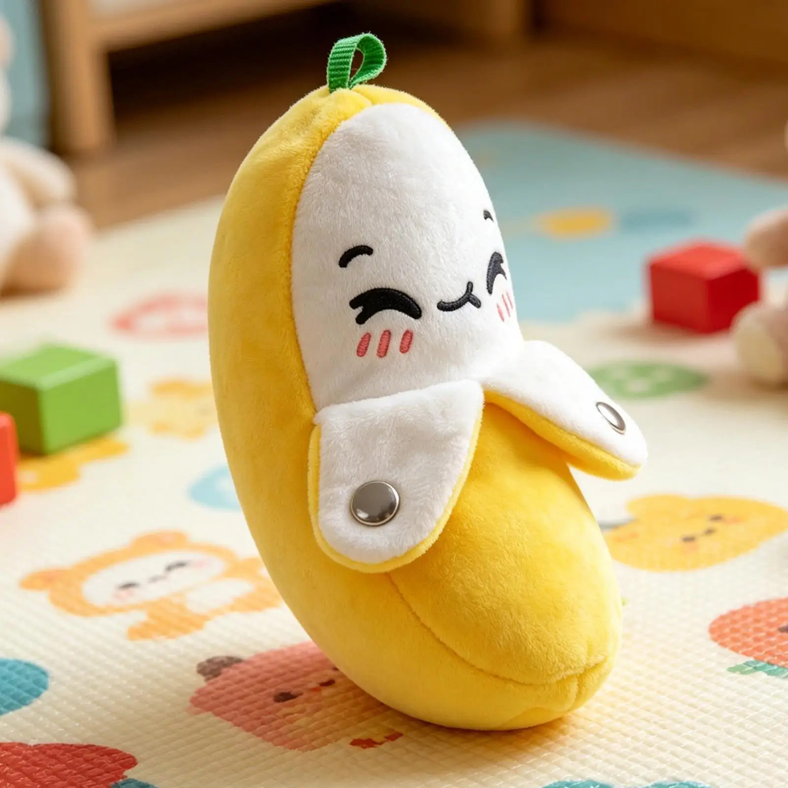 Kid Musical Sensory Toy Soft Realistic Fruit Shape Doll Learning Educational Kid Toy for Children Boys Girls Sofa Bed Room