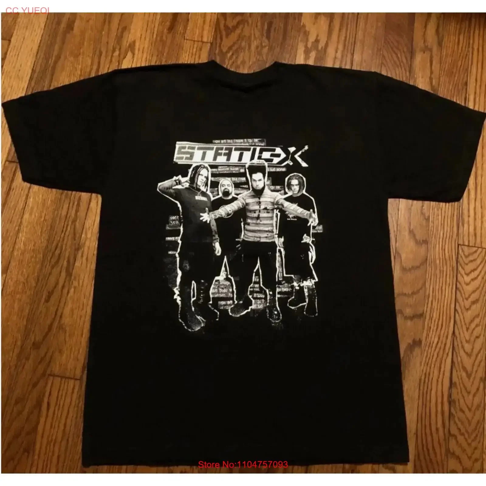 STATIC X Band In Tour Concert Cotton Black All Size T Shirt For Men vintage Washed Unisex Breathable fashion Soft