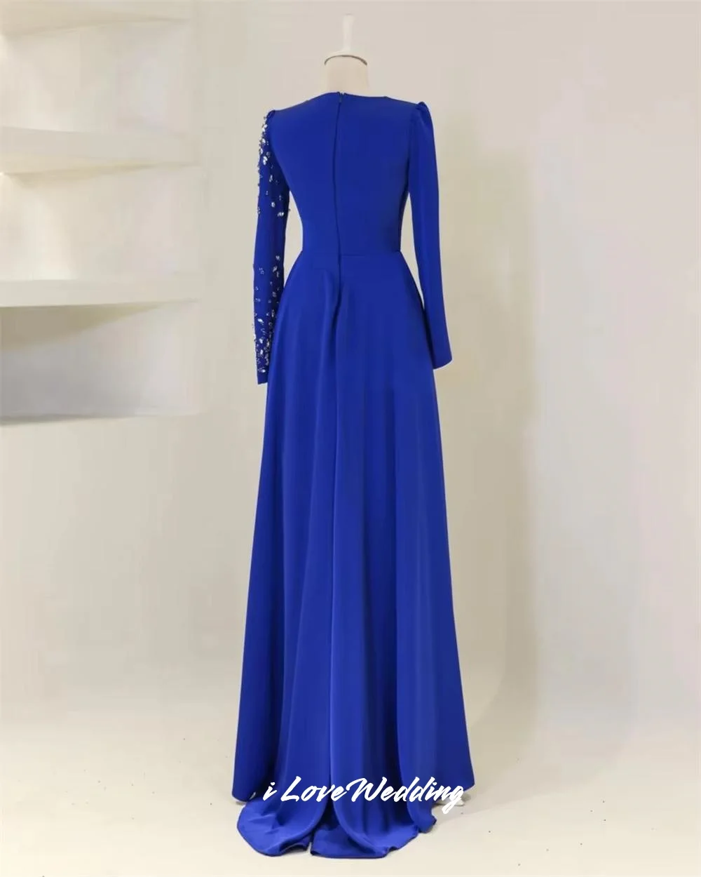 블랙 O넥 이브닝 드레스 2025 롱 슬리브 비즈 장식 머메이드 사우디 아라비아 플로어 기장 플리츠 웨딩 파티 드레스 맞춤 제작