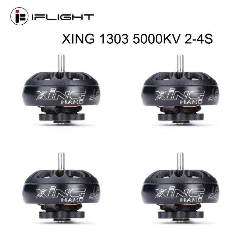 

1/4PCS IFlight XING 1303 5000KV 2-4S Micro Brushless Motor with 1.5mm shaft compatible 2 inch propeller for FPV whoop RC drone