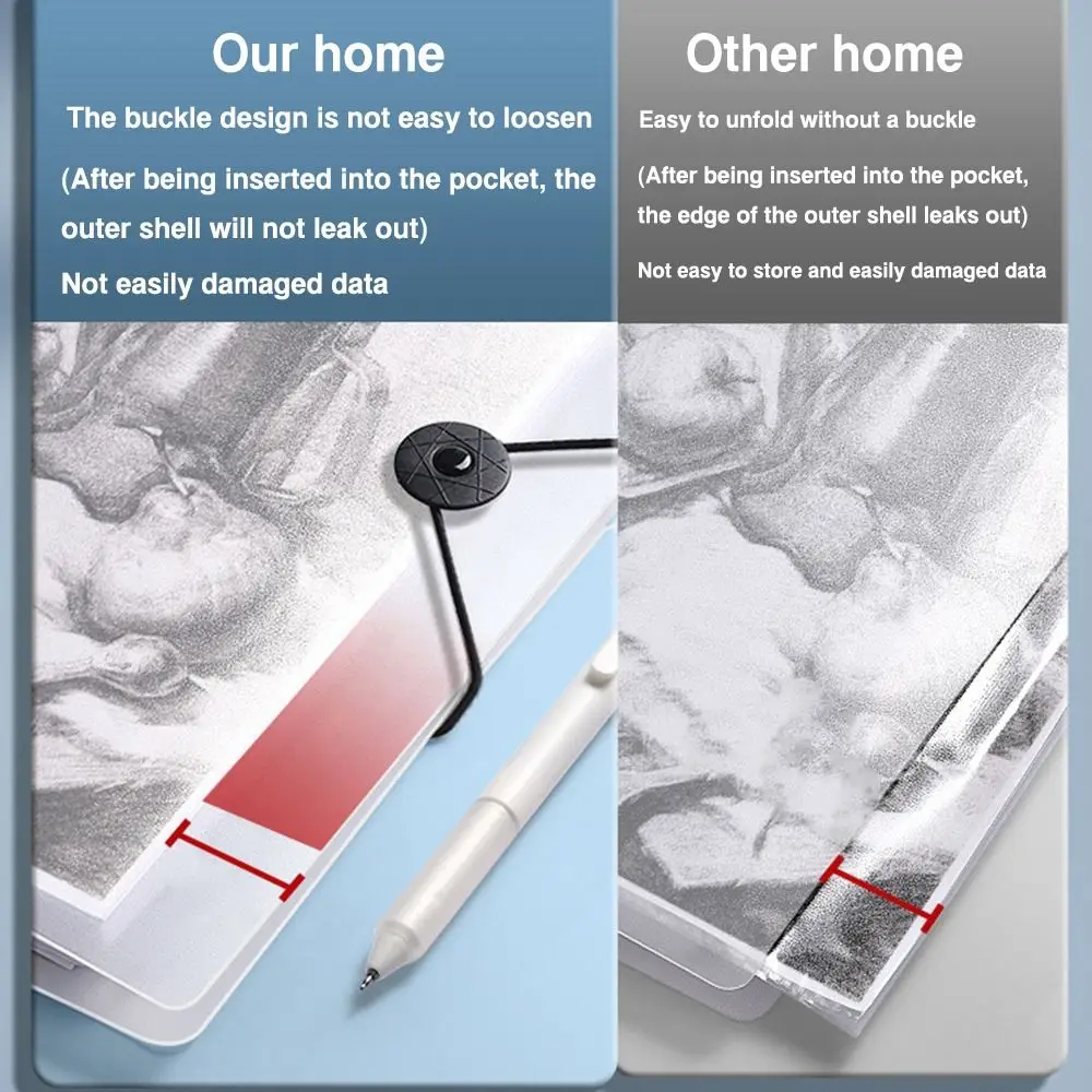 High Quality PP Storage Booklet A4/A5/B5 Binder Dustproof Fil Bag Loose Leaf Ticket Holder Home