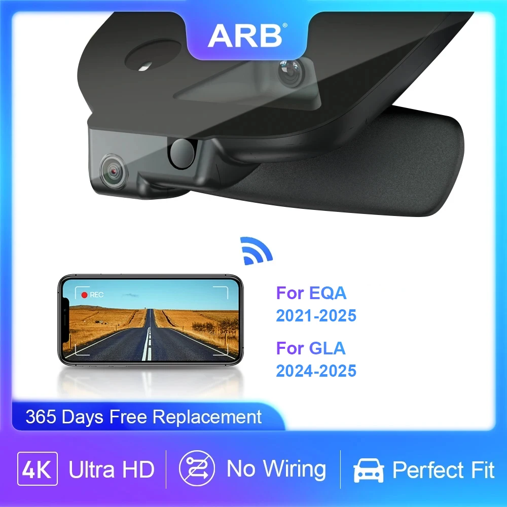 

Car DVR for Mercedes Benz EQA 2021-2025, for Benz GLA 2024-2025, ARB 4K Original Factory Look Dashcam, WIFI APP Control