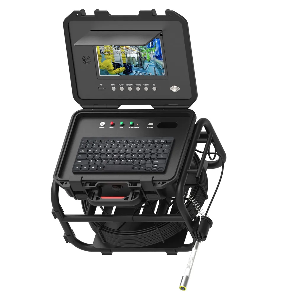 MSWholesale 20m-70m Sewer Pipe Inspection Camera with 9Inch 1080P Screen 512HZ Locator Video+Audio Recording Meter Counter