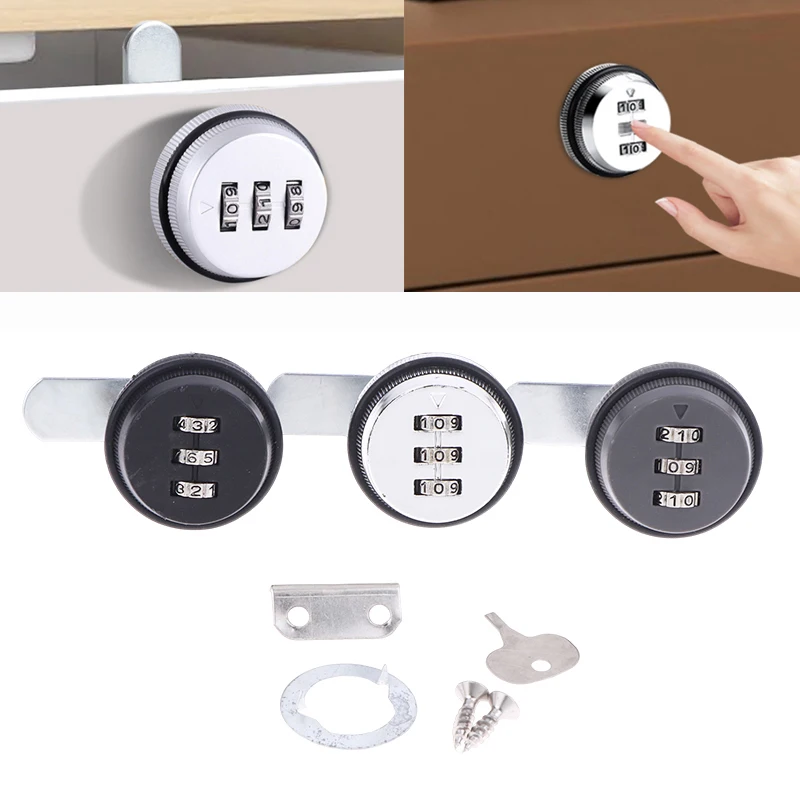 Home Automation Cam Lock For Mailbox Cabinet Door 3 Digital Code Combination Cabinet Lock Zinc Alloy Password Locks Security