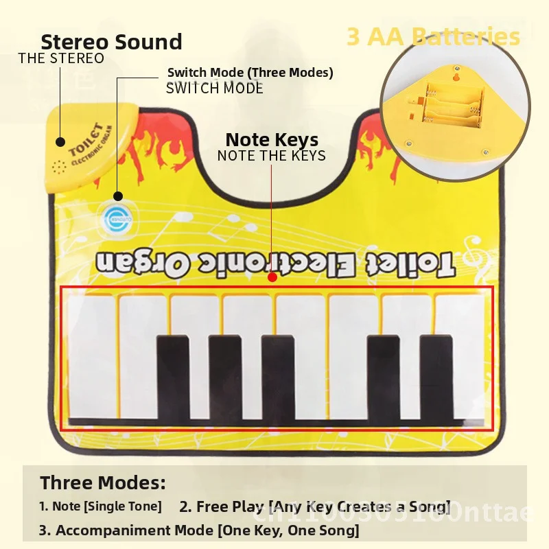 Elektroniczny organ dla dzieci, zabawne pianino, muzyczny kocyk, zabawka do zabawy na toaletę, łagodząca nudę, materiał z tkaniny, kolorowe opakowanie w pudełku.