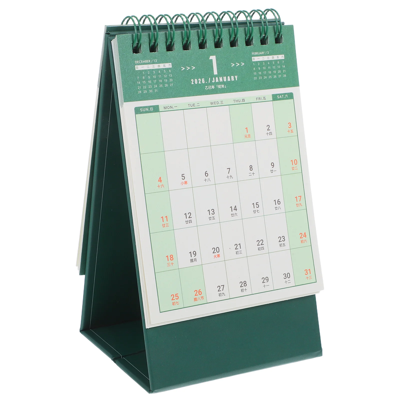 

2026 Desk Calendar Compact Twin-Wire Binding Flip Planner For Home Office School Minimalist Standing Desktop Organizer Portable