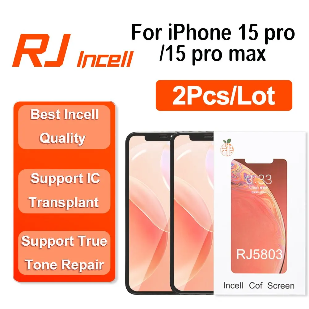 2Pcs RJ Incell LCD Display For iPhone 15 Pro max Digitizer Assembly Replacement Touch Screen Support True Tone Repair 2 sold217,861.24242,061.67Save 24,200.43-10%1000ele-citySee previewSimilar items