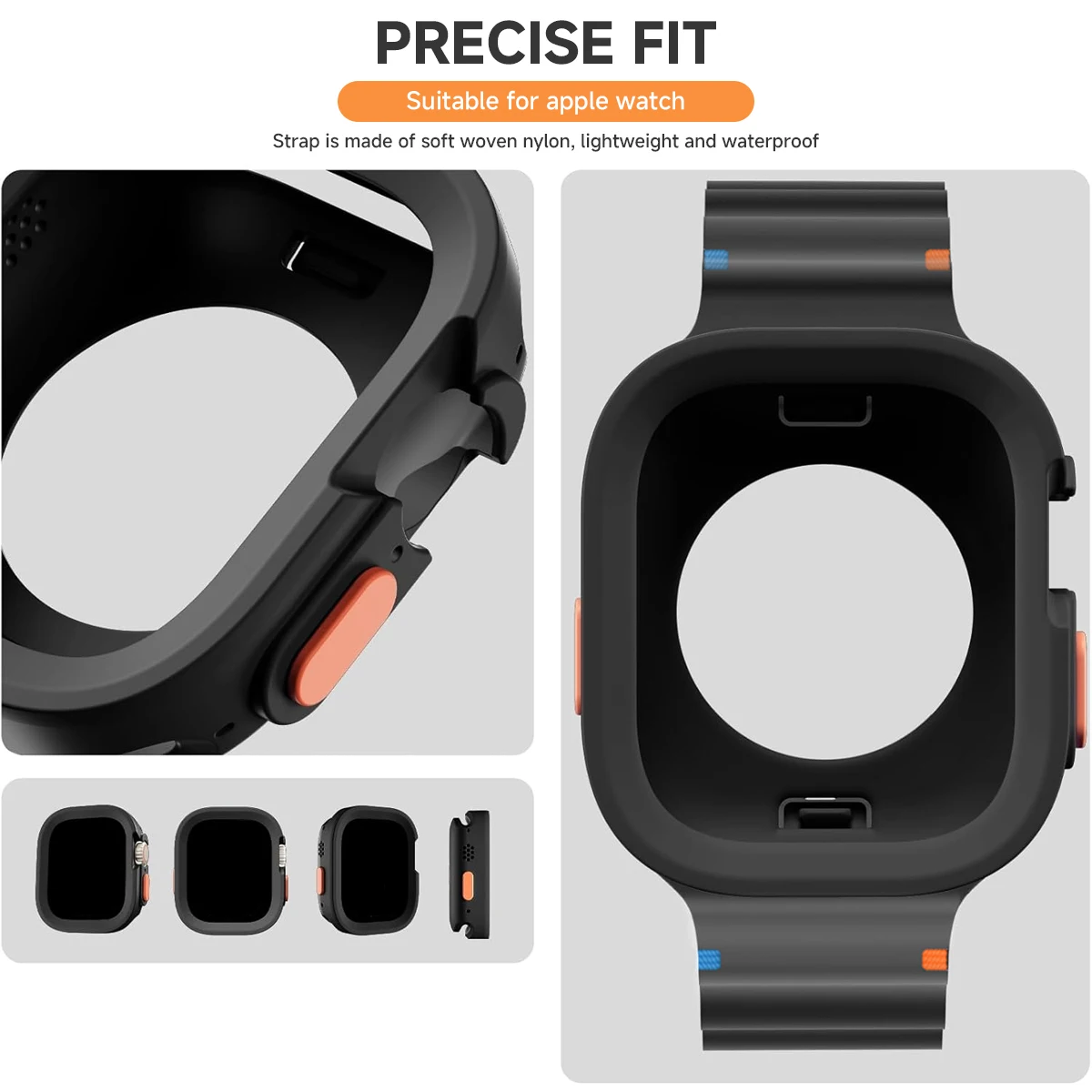 Soft Strap+Case for Apple Watch Band 10 42mm 46mm Protective cover 49mm 44mm 45mm 40mm 41mm for iwatch ultra 9 8 7 SE 6 5 4