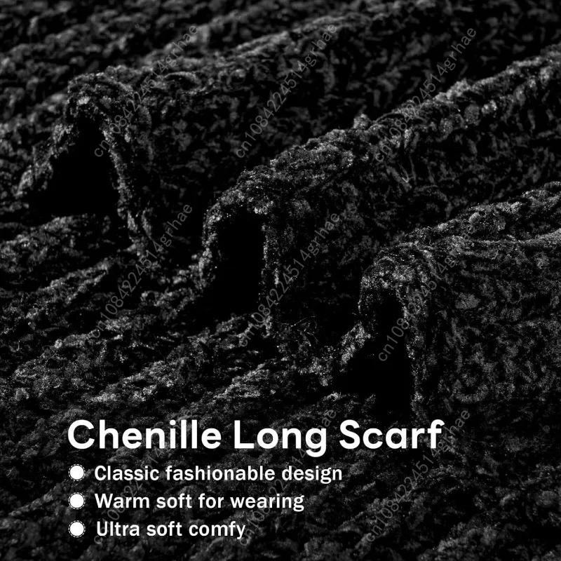 وشاح للنساء للشتاء - وشاح مكتنز كبير الحجم من الشنيل، أوشحة طويلة ناعمة للطقس البارد، هدايا للنساء #2