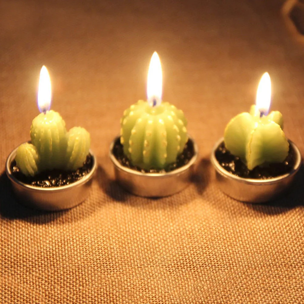 

12pcs Cactus Tea Light Decorative Indoor Outdoor Home Wedding Party Garden Artificial Plant Table Tealight Cautus Ball