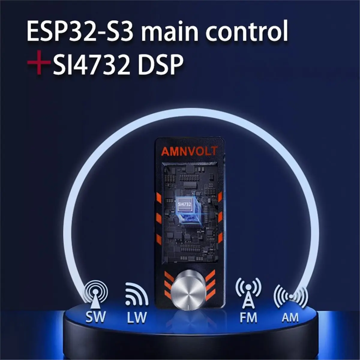 Happy New-  For AMNVOLTV3S SI4732 DSP Radio Receiver with Hi-Z, Headphone Amplifier Circuit FM AM SSB LSB USB Mode