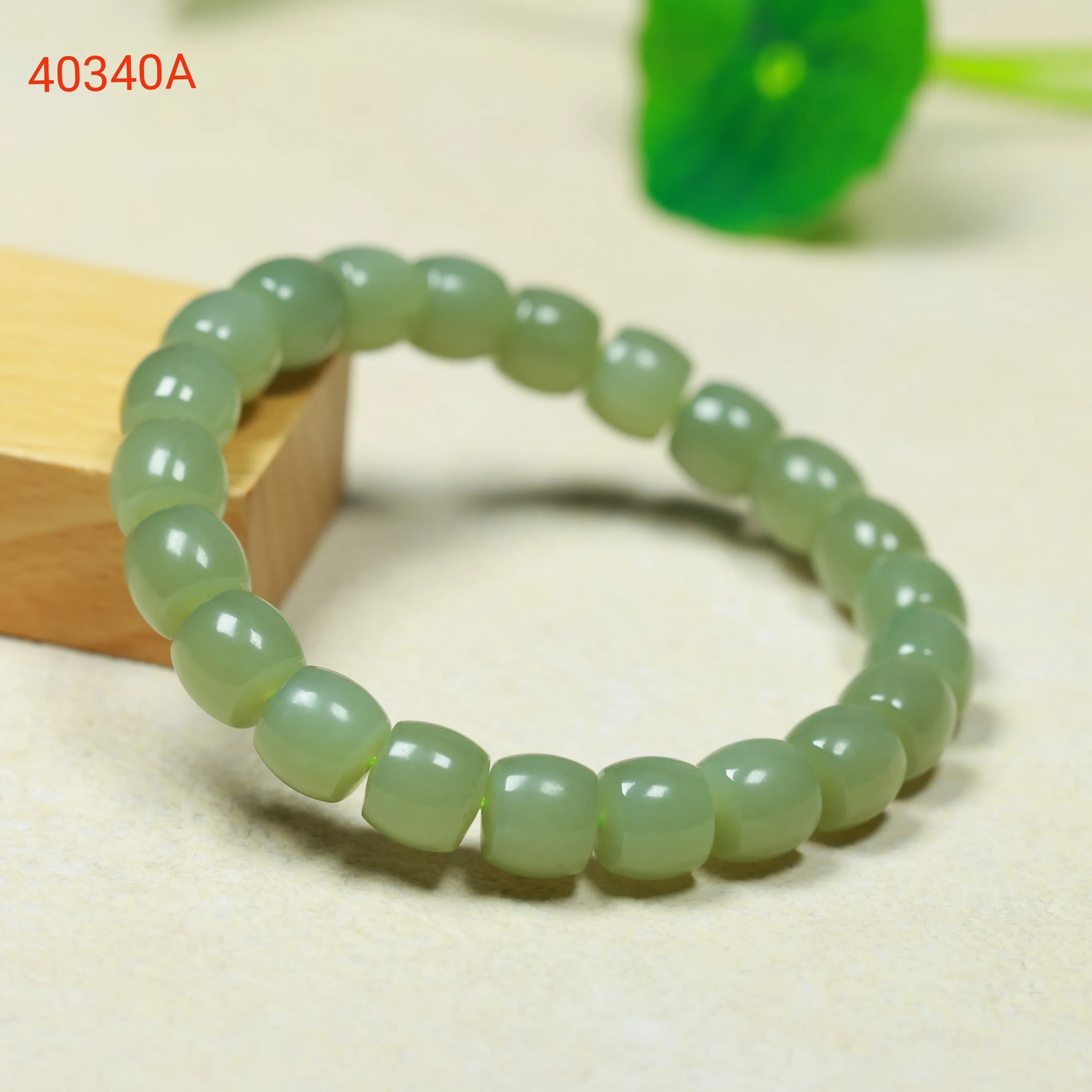 Natural Jade Old Barrel Bead Bracelet Smooth Polished Cylinder Beads Elastic Stretch Bangle Unisex Lucky Gemstone Jewelry