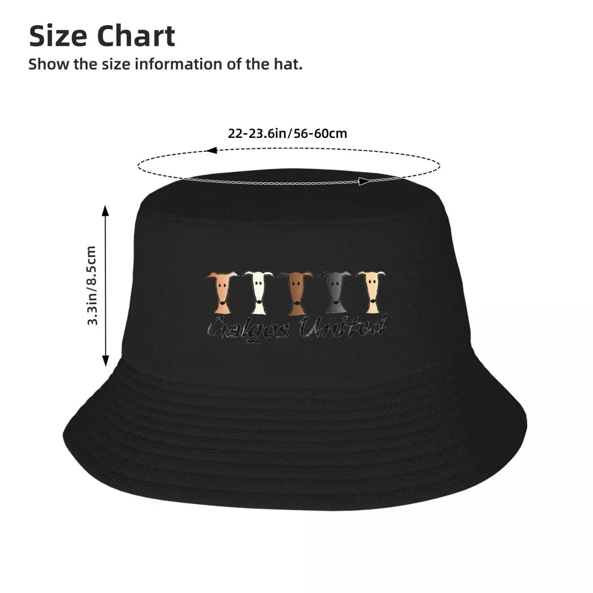 Galgos United Greyhound Bucket Hat Panama Bob Hats Outdoor Fashion Reversible For Summer Beach Fishing Unisex Fisherman Caps