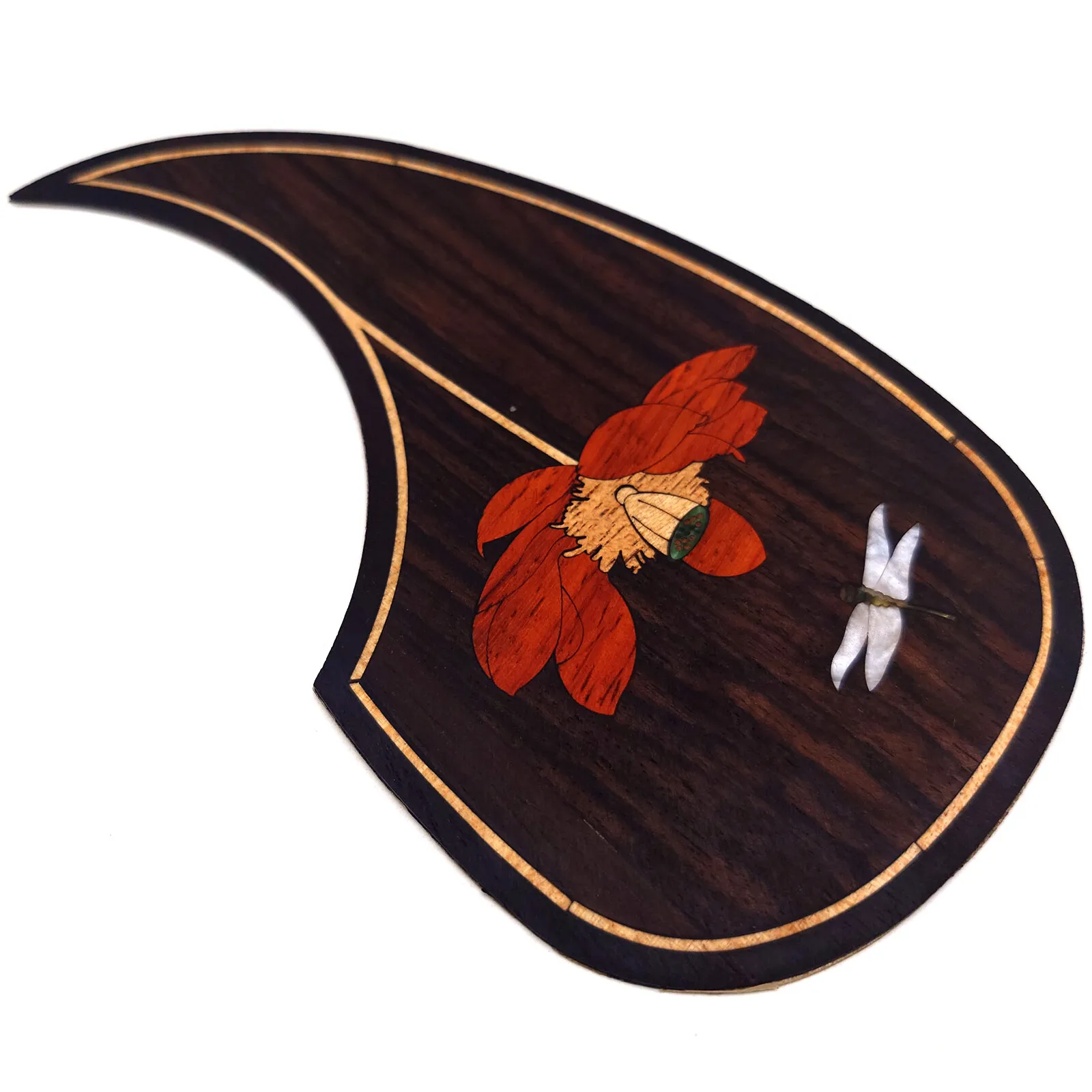 Acoustic Guitar Pickguard Solid Wood Inlaid Abalone Flower for D Type Guitar