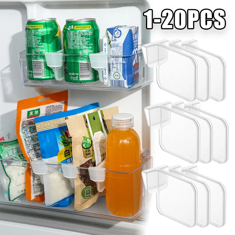 Clear Fridge Organizer Bins Adjustable Stackable Plastic Drawer Dividers Kitchen Cabinet Pantry Storage Space Management
