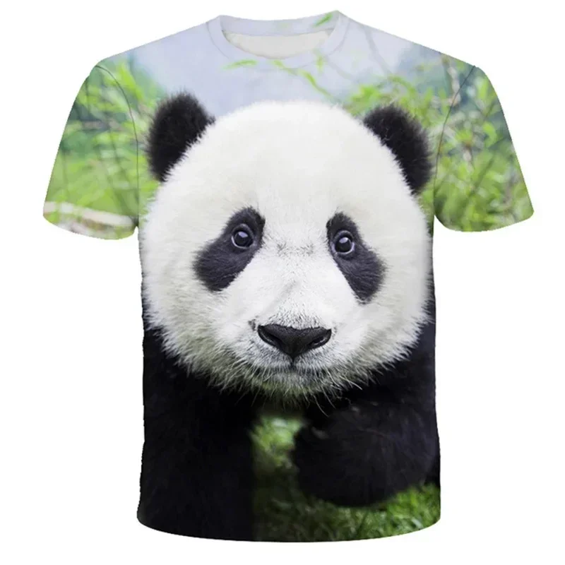 Summer New Boys and Girls T-shirt Cute Cartoon Panda 3D Print T Shirt Children's Clothing Harajuku Street Short-sleeved T-shirt