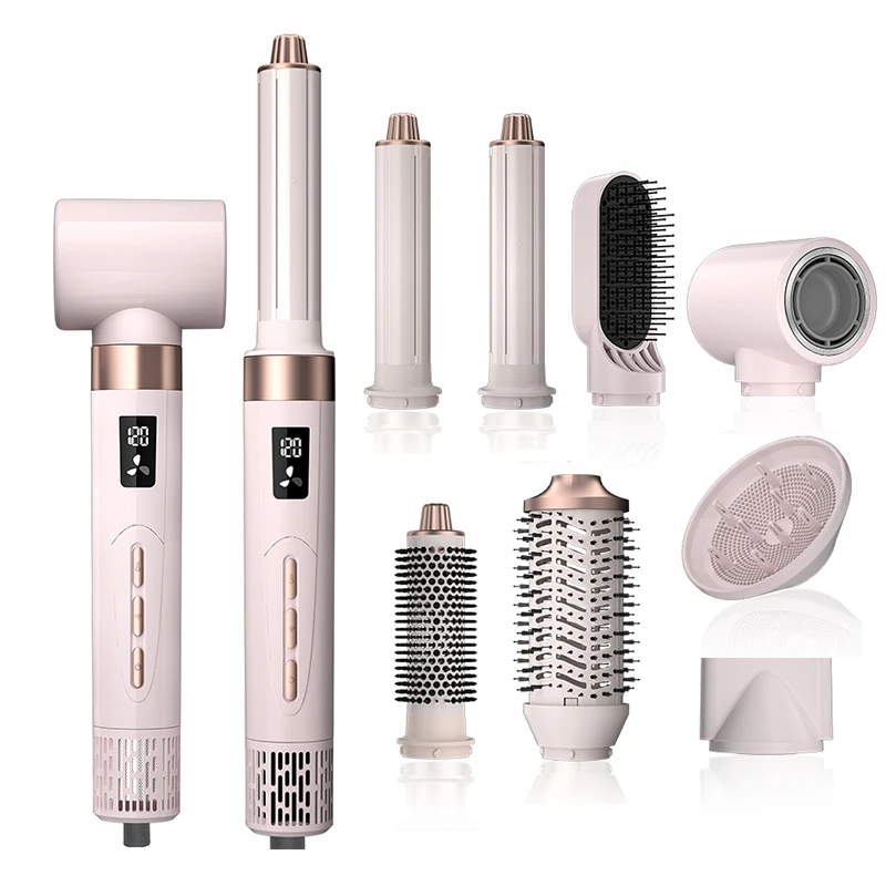 110000 Rpm 8 in 1 Styler Hair Dryer High Speed One Step Hair Dryer Straightener Curly Hair Styling Tools Ionic Hot Air Brush