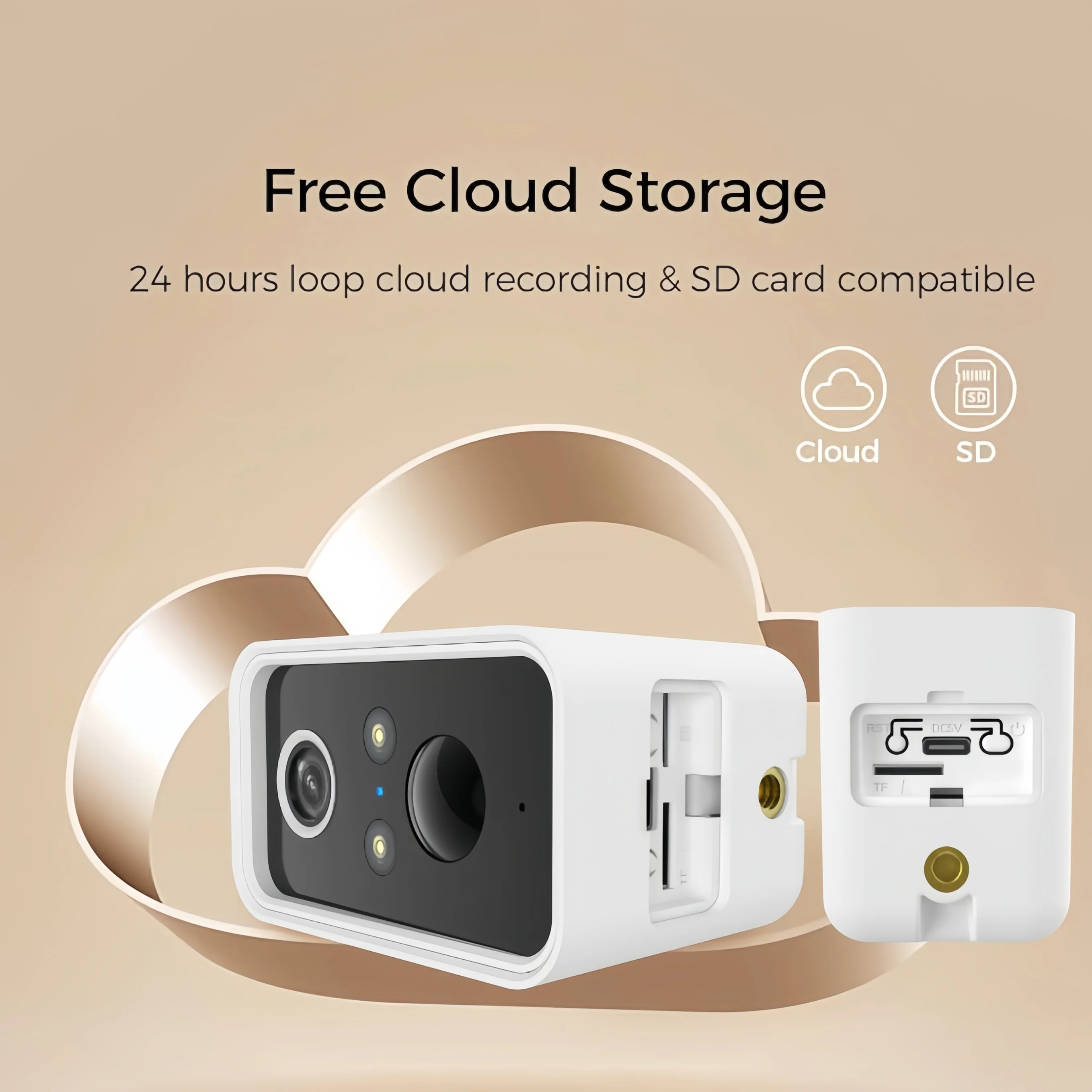 1080P دقة الفيديو تعمل بالطاقة الشمسية الأمن في الهواء الطلق كاميرا بطارية لاسلكية AI كشف الحركة لا رسوم شهرية اتجاهين الصوت #3